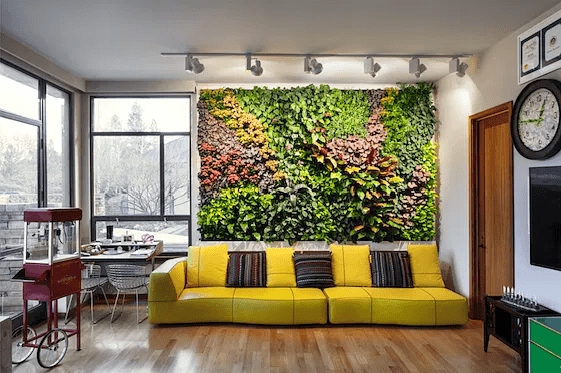green wall in home بهترین گیاهان آپارتمانی تصفیه کننده هوا